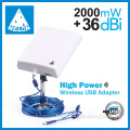 High power 2km wifi antenna 36dbi high gain panel antenna RT3070 150M